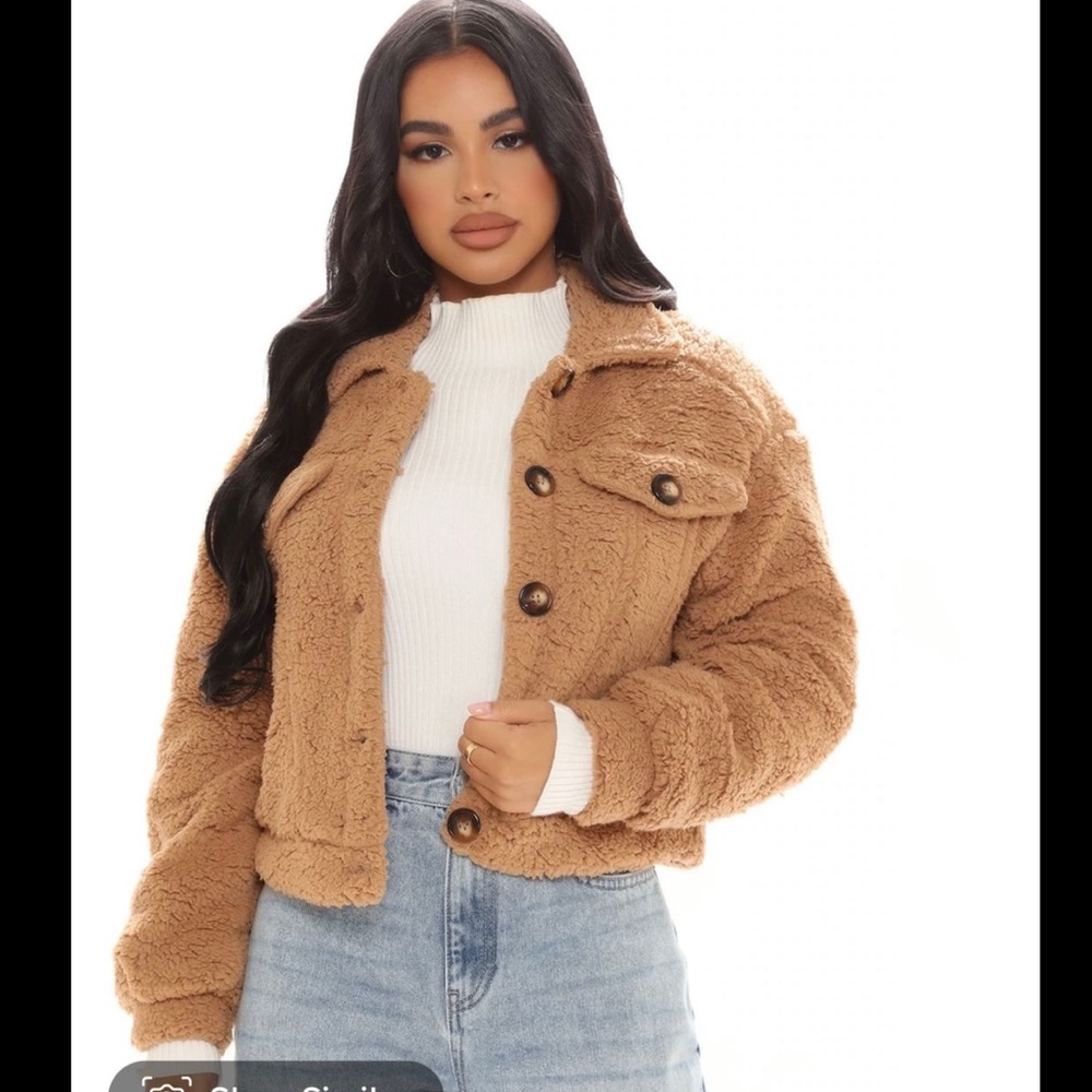 Fashion nova tan teddy jacket